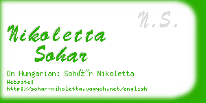 nikoletta sohar business card